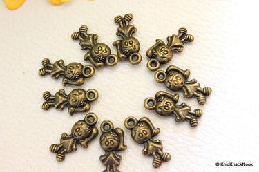 10 x Bronze Tone Girl Charms Pendants 8mm x 16mm